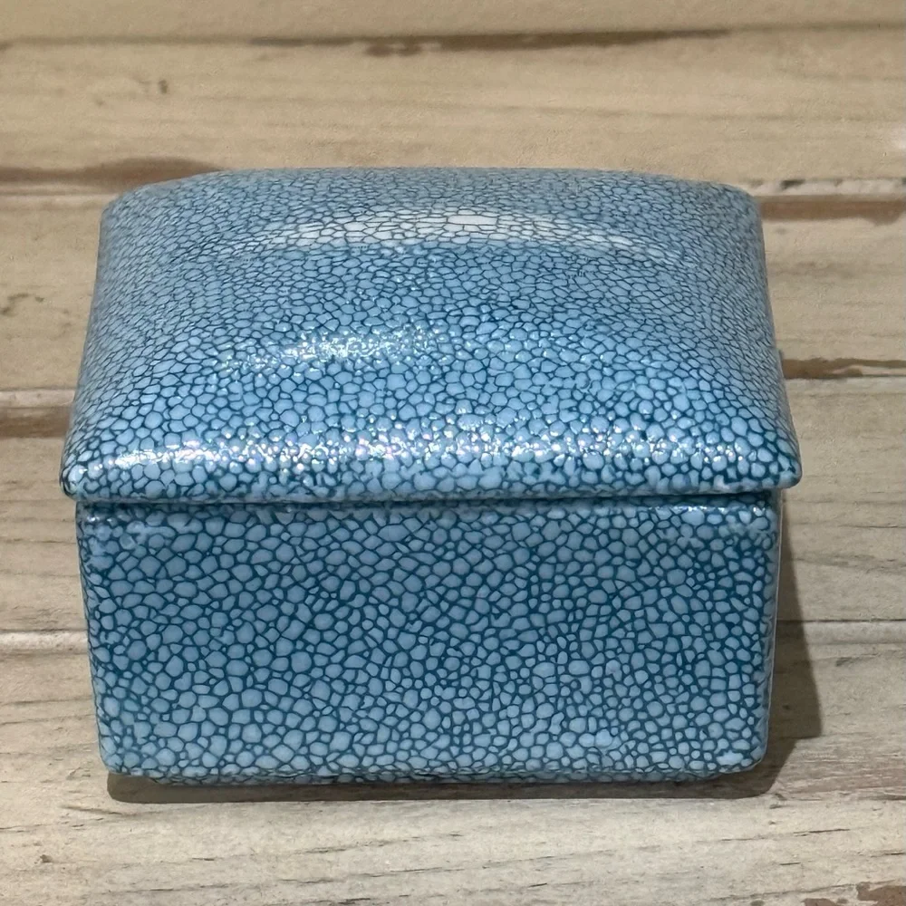 Williams Sonoma Porcelain Faux-Shagreen Box